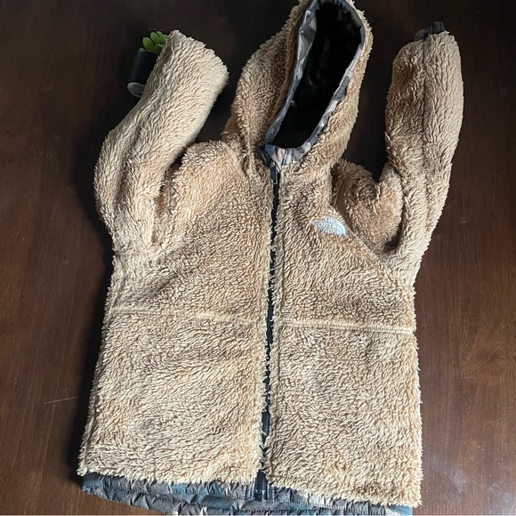 The North Face Kids' RVR Mt Chimbo Jacket Reversible Utility Brown Camo Size 6 - Picture 4 of 15